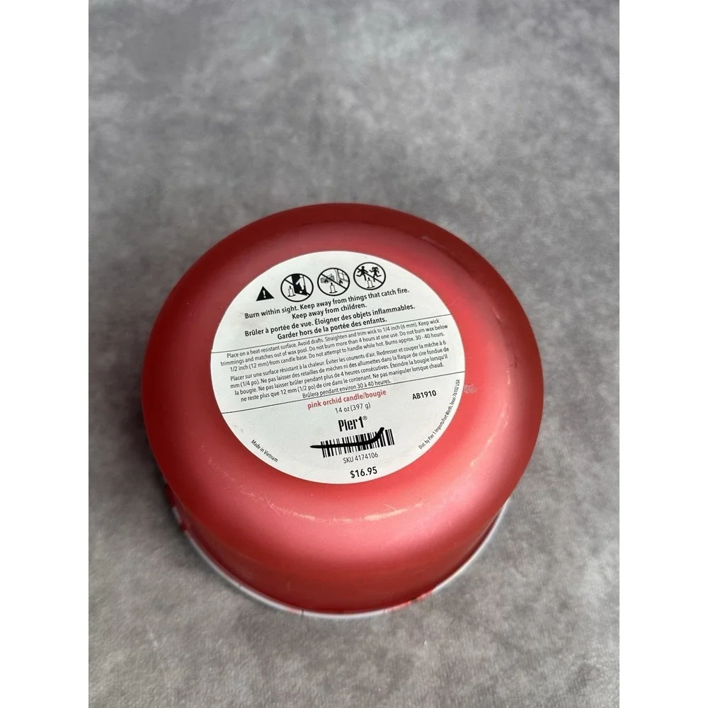 Pier 1 Discontinued Pink Orchid 3 Wick Candle